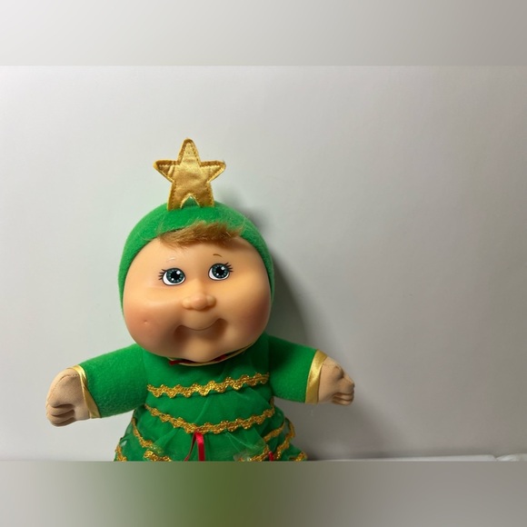 Cabbage Patch Kids CPK Christmas Tree Star Stuffed Animal Plush Green Red Gold - Picture 2 of 11